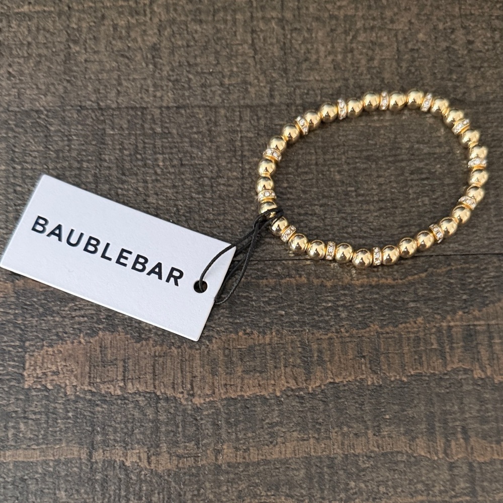 BNWT BaubleBar Shiny Gold Beaded Bracelet